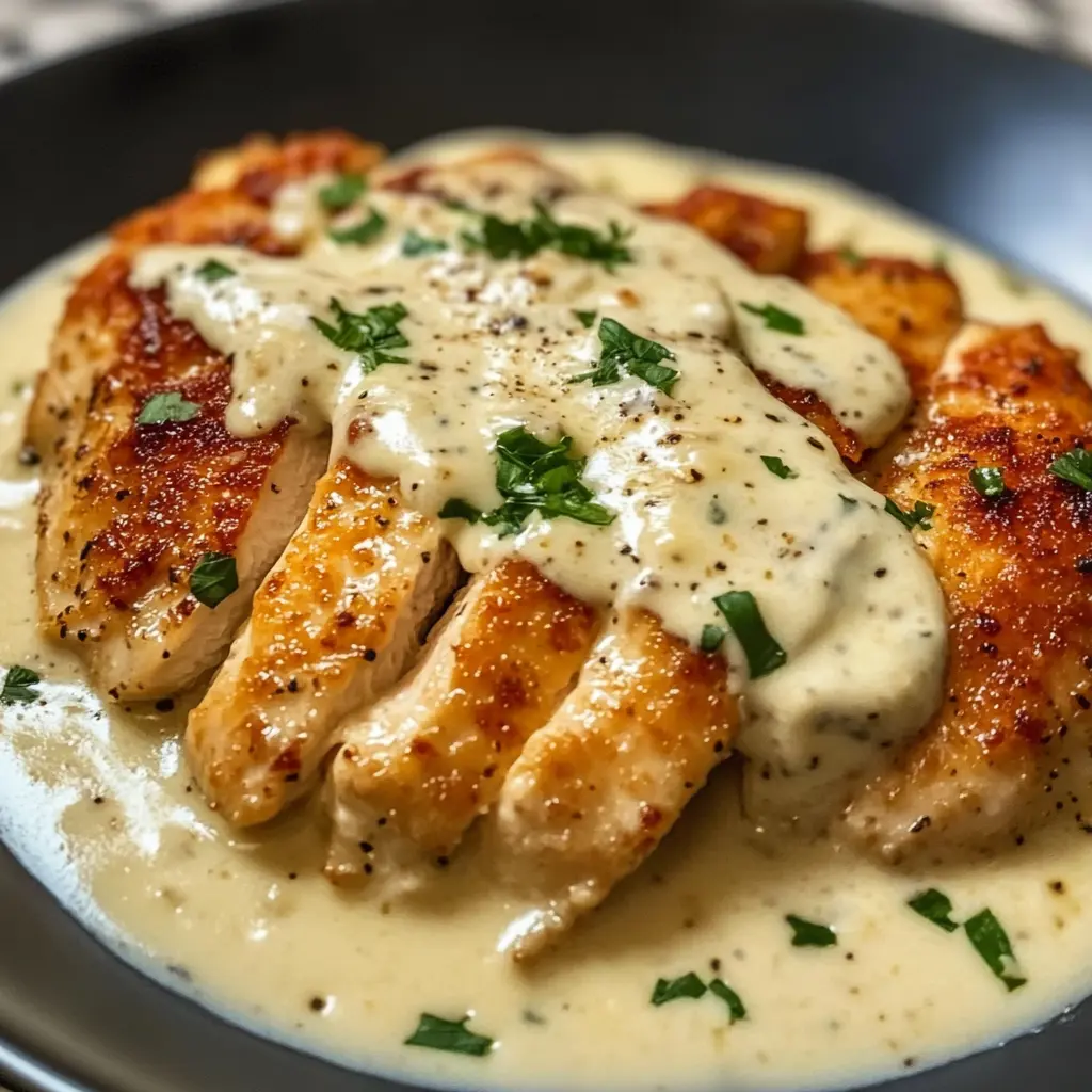 Ein cremiger Traum auf deinem Teller! Zarte Hähnchenfilets treffen auf eine unwiderstehliche Frischkäse-Parmesan-Soße – reichhaltig und köstlich. Ideal für ein schnelles, elegantes Abendessen oder einen besonderen Anlass!