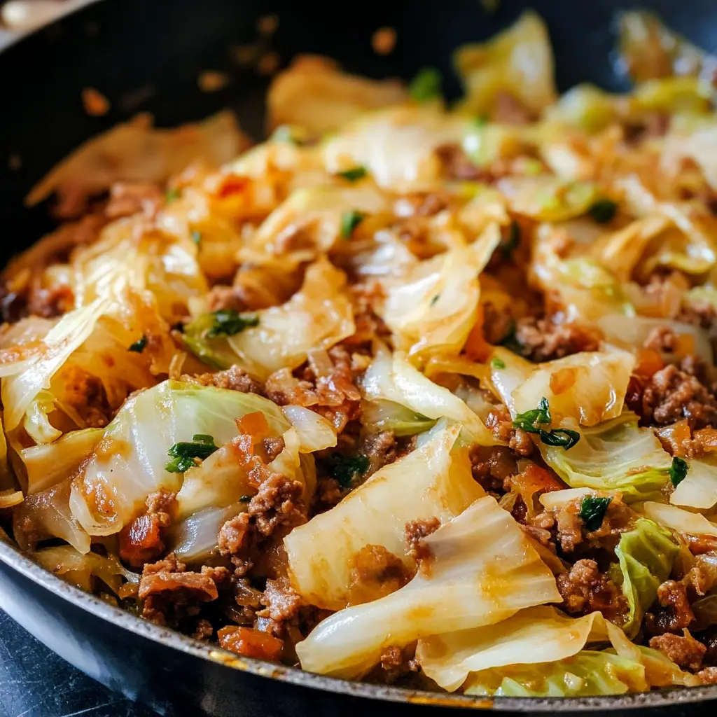 Kohl-Hack-Pfanne – Ein herzhaftes Gericht, das deine Geschmacksknospen verzaubert! Zartes Hackfleisch trifft auf aromatischen Kohl und Gewürze. Ideal für ein schnelles und sättigendes Abendessen unter der Woche! 🍽️✨