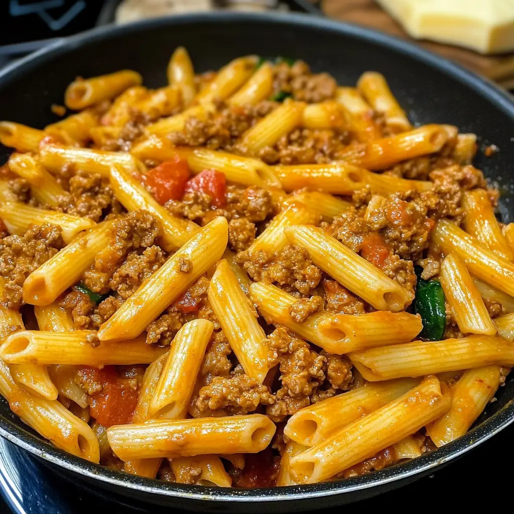 Ein einfaches und herzhaftes Gericht für alle Pasta-Liebhaber! Zarte Nudeln, kombiniert mit würzigem Hackfleisch und frischem Gemüse – ein kulinarischer Traum. Ideal für ein schnelles, aber sättigendes Abendessen, das die ganze Familie begeistern wird!