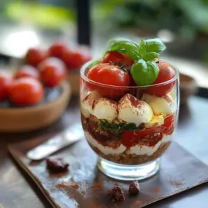 Ein erfrischender Blickfang für jede Feier! Dieses Tomaten-Mozzarella-Tiramisu im Glas kombiniert saftige Tomaten, cremigen Mozzarella und aromatische Kräuter. Ideal zum Teilen bei einem sommerlichen Picknick oder als leichtes Abendessen. Hol dir die Rezeptidee und beeindrucken deine Gäste!