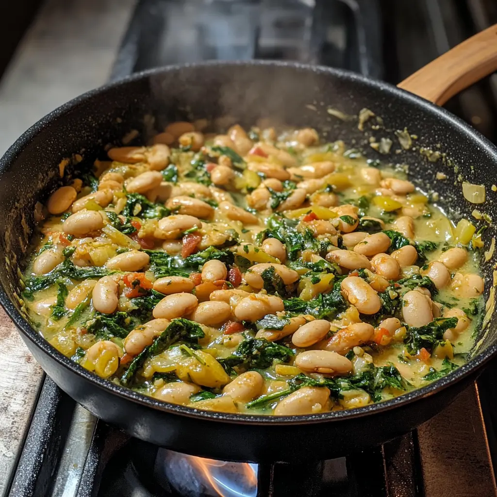 Ein aromatisches Gericht für die Sinne! Diese weiße Bohnen Kräuter Pfanne vereint zarte Bohnen mit frischen Kräutern und einem Hauch Knoblauch. Perfekt für ein schnelles, vegetarisches Abendessen oder als Beilage zu deinem Lieblingsgericht! 🌿✨