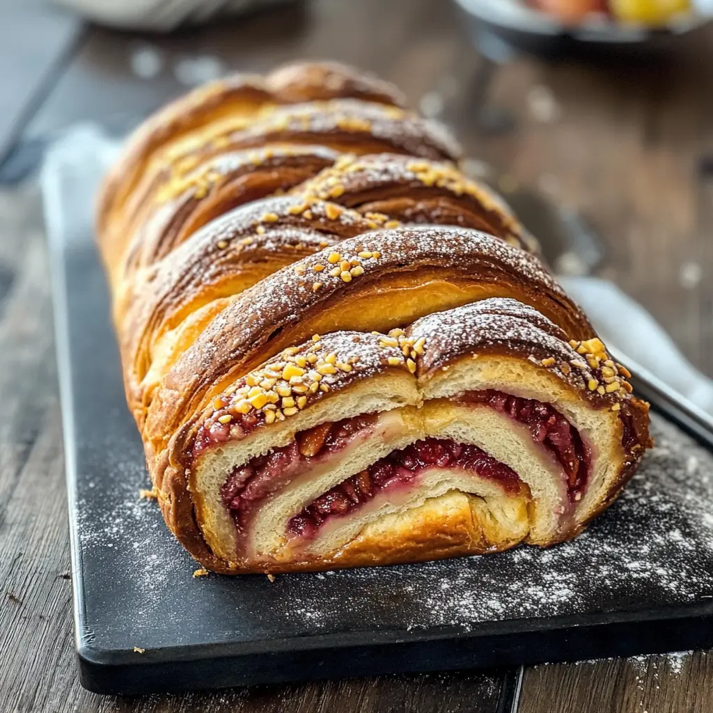 Fruchtiger Babka – ein himmlisches Geschmackserlebnis! Zartes Hefegebäck mit einer saftigen Füllung aus fruchtiger Marmelade und Schokolade. Ideal für ein gemütliches Frühstück oder als süßer Snack zu Kaffee. Lass dich verführen und speichere das Rezept!