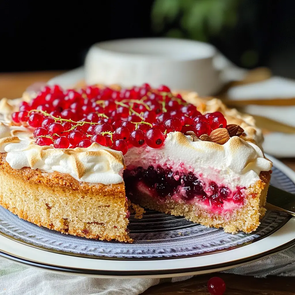 Ein wahres Geschmackserlebnis! Diese saftigen Johannisbeeren harmonieren perfekt mit einem luftigen Mandelbaiser. Ideal als süßer Genuss für Kaffee-Nachmittage oder festliche Anlässe – ein Rezept, das du immer wieder machen willst!