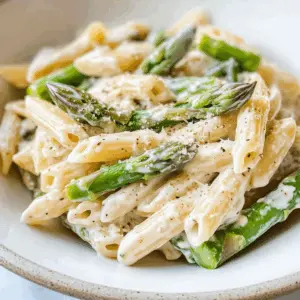 Schlemmen ohne Reue! Diese vegane, cremige Spargel Pasta im Alfredo-Stil verführt mit zartem Spargel und einer velvety Soße. Ideal für ein schnelles, gesundes Abendessen oder ein Treffen mit Freunden. Immer einen Versuch wert!